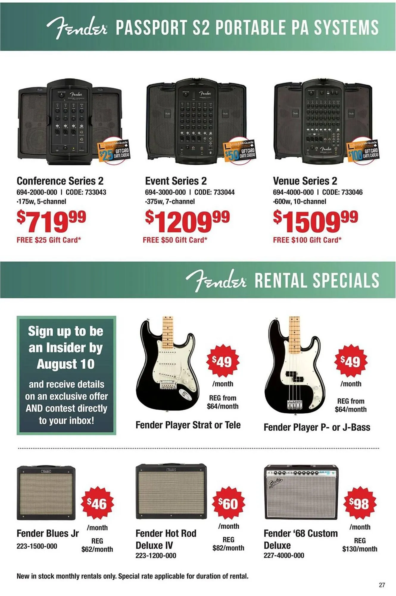 Long & McQuade flyer from August 19 to August 31 2025 - flyer page 27