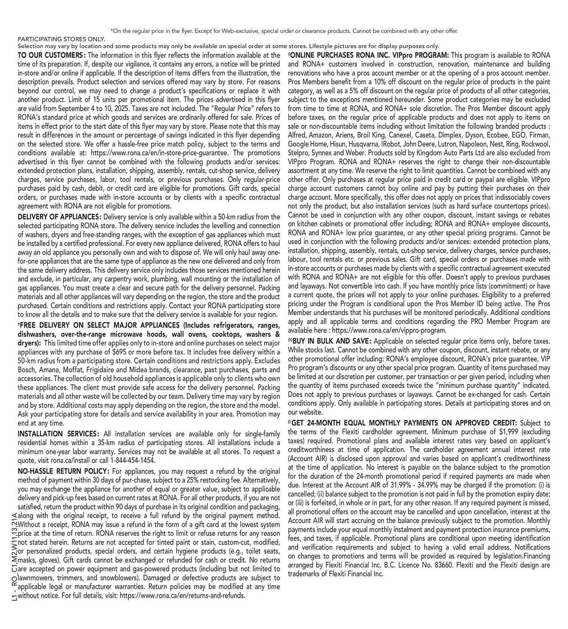 RONA flyer from September 4 to September 18 2025 - flyer page 20
