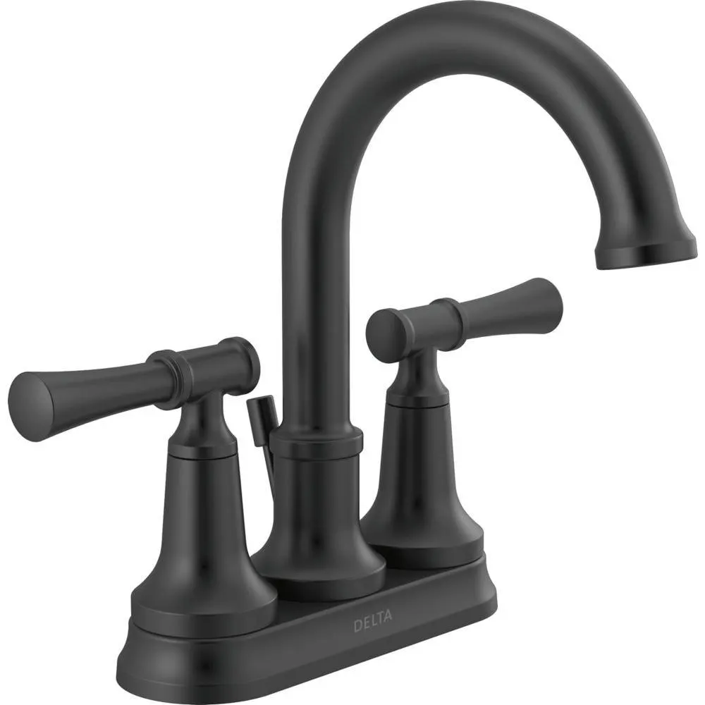 Chamberlain Two Handle Lever 4-Inch Centerset Bathroom Sink Faucet in Matte Black