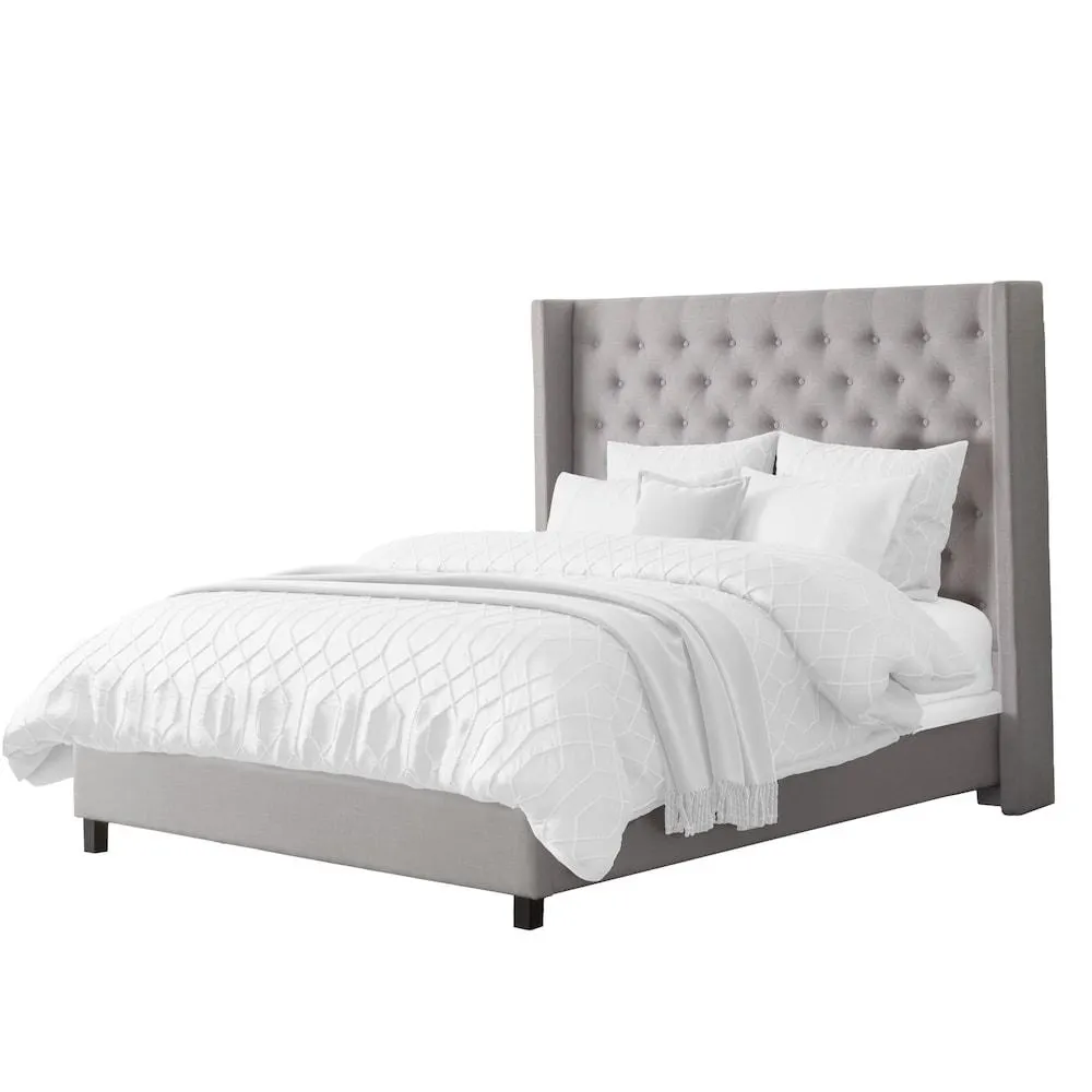 Tufted King Bed with Slats