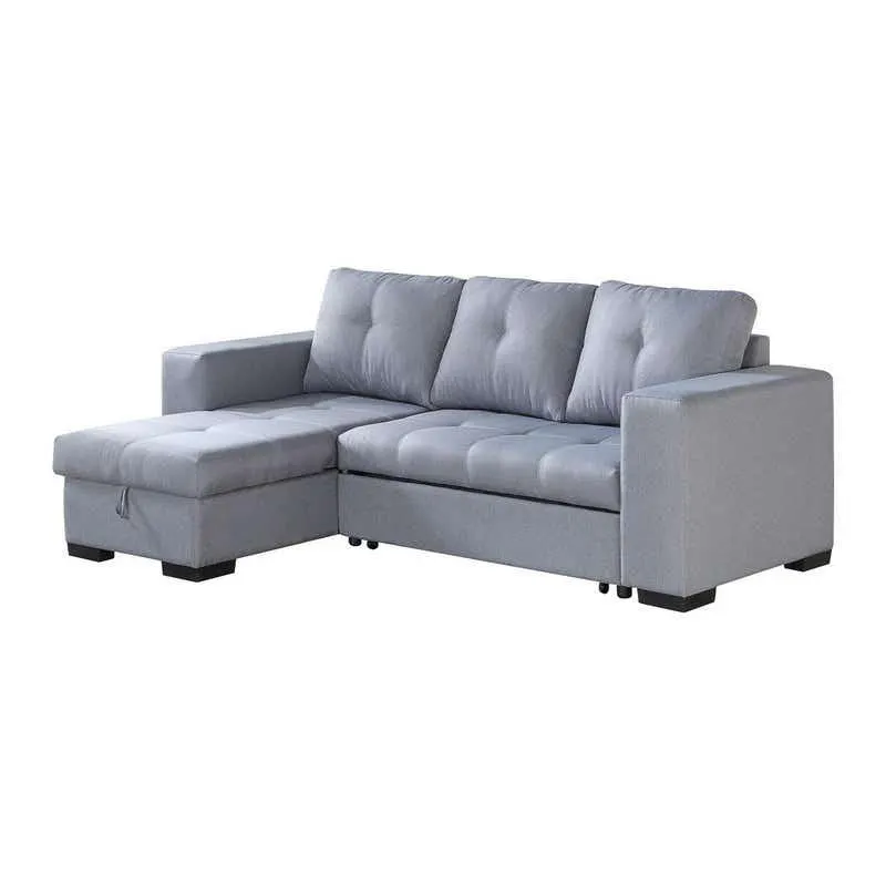 Sectionnel convertible réversible avec rangement - gris