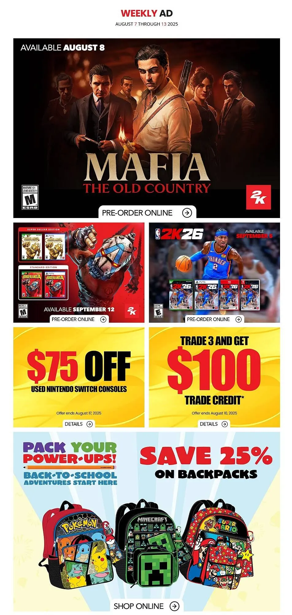 GameStop flyer from August 7 to August 13 2025 - flyer page 1