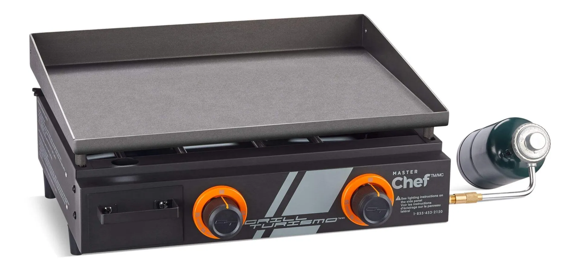 MASTER Chef Portable 2-Burner Propane Griddle, Steel, 22-in