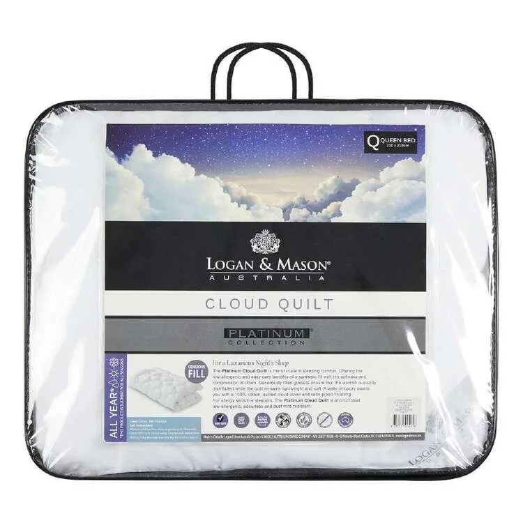 Logan & Mason Platinum Cloud Quilt White