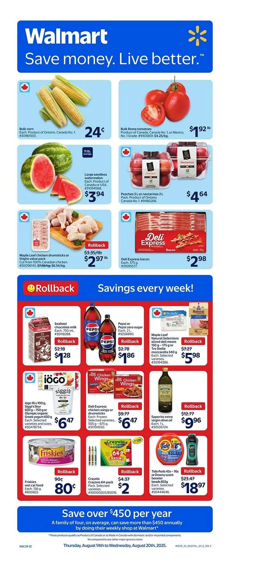 Walmart flyer from August 14 to August 20 2025 - flyer page 1