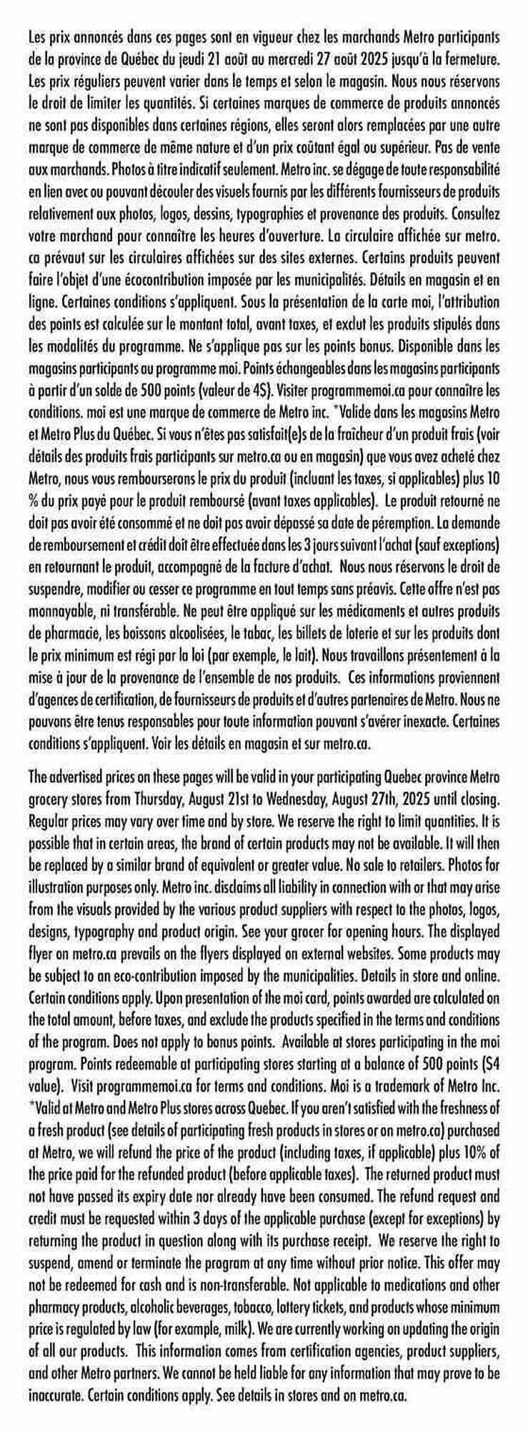 Metro flyer from August 20 to August 31 2025 - flyer page 21