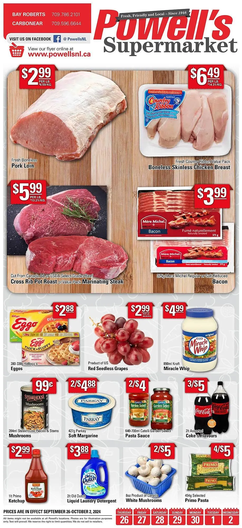 Powell's Supermarket flyer from September 26 to October 9 2024 - flyer page 1