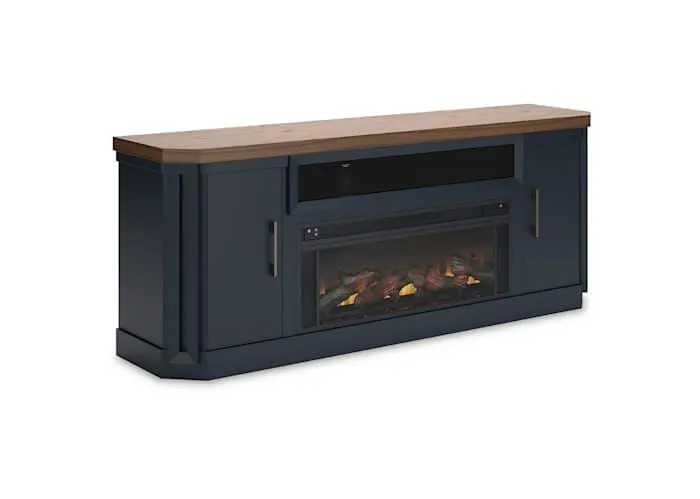 Landocken TV Stand with Fireplace - Two-tone