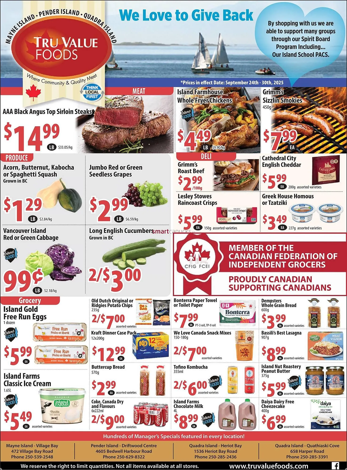 Tru Value Foods flyer from September 25 to October 1 2025 - flyer page 1