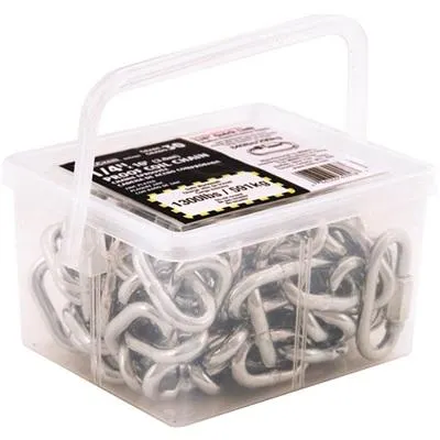 PROOF COIL CHAIN GR30 1/4"x10' PKG - ZINC
