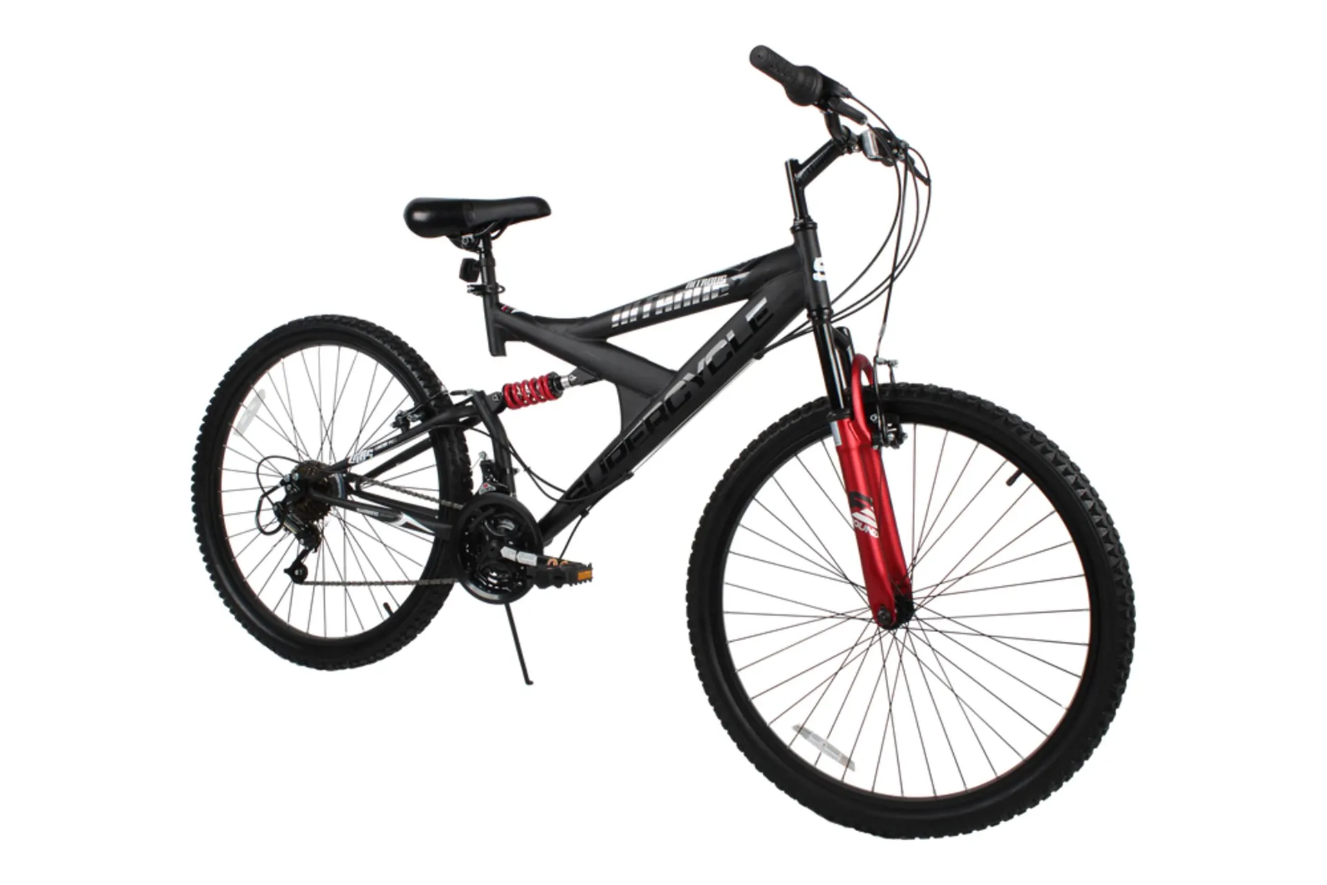 Supercycle Nitrous Dual Suspension Mountain Bike, 26-in Wheel, Black/Red