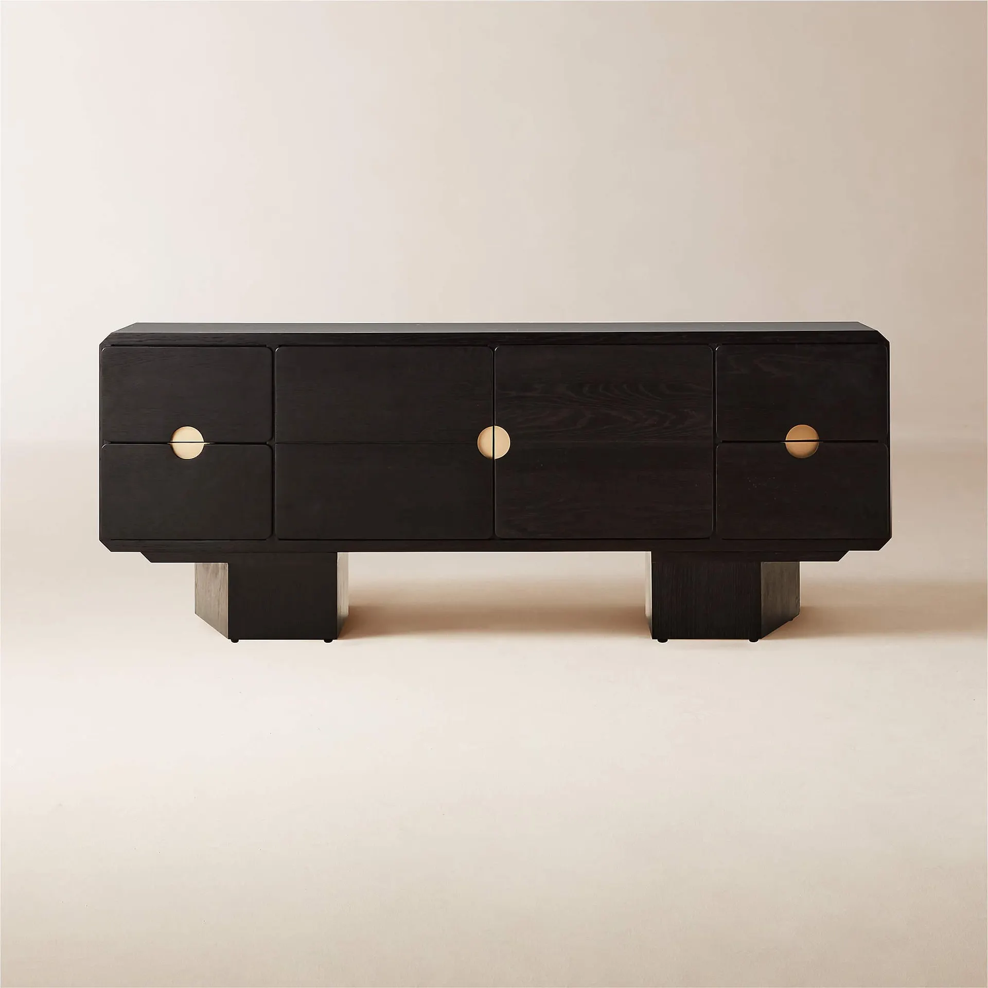 Bishop 72" Black Ebonized Oak Wood Credenza by Lawson-Fenning
