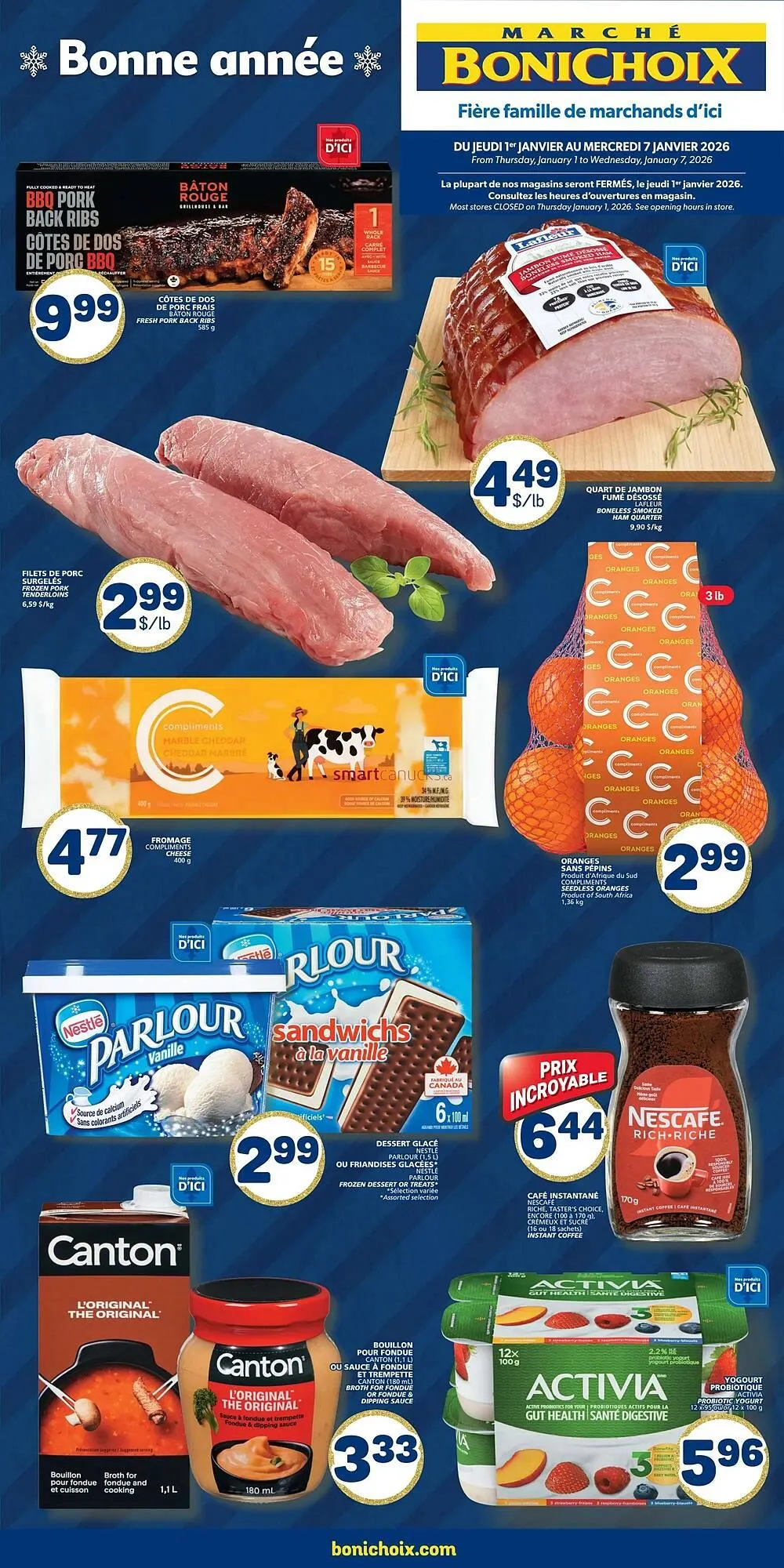 Marché Bonichoix flyer from January 1 to January 7 2026 - flyer page 1