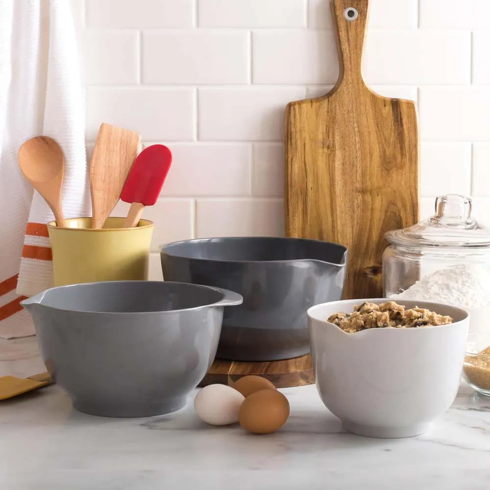 KSP Triplet Melamine Mixing Bowl - Set of 3 (Grey)