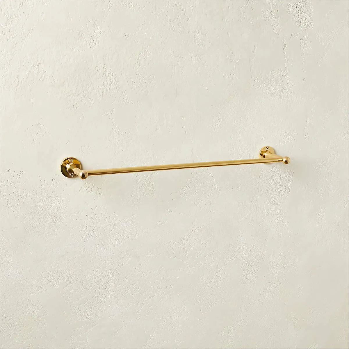 Boule-Inspired Polished Brass Towel Bar 18"