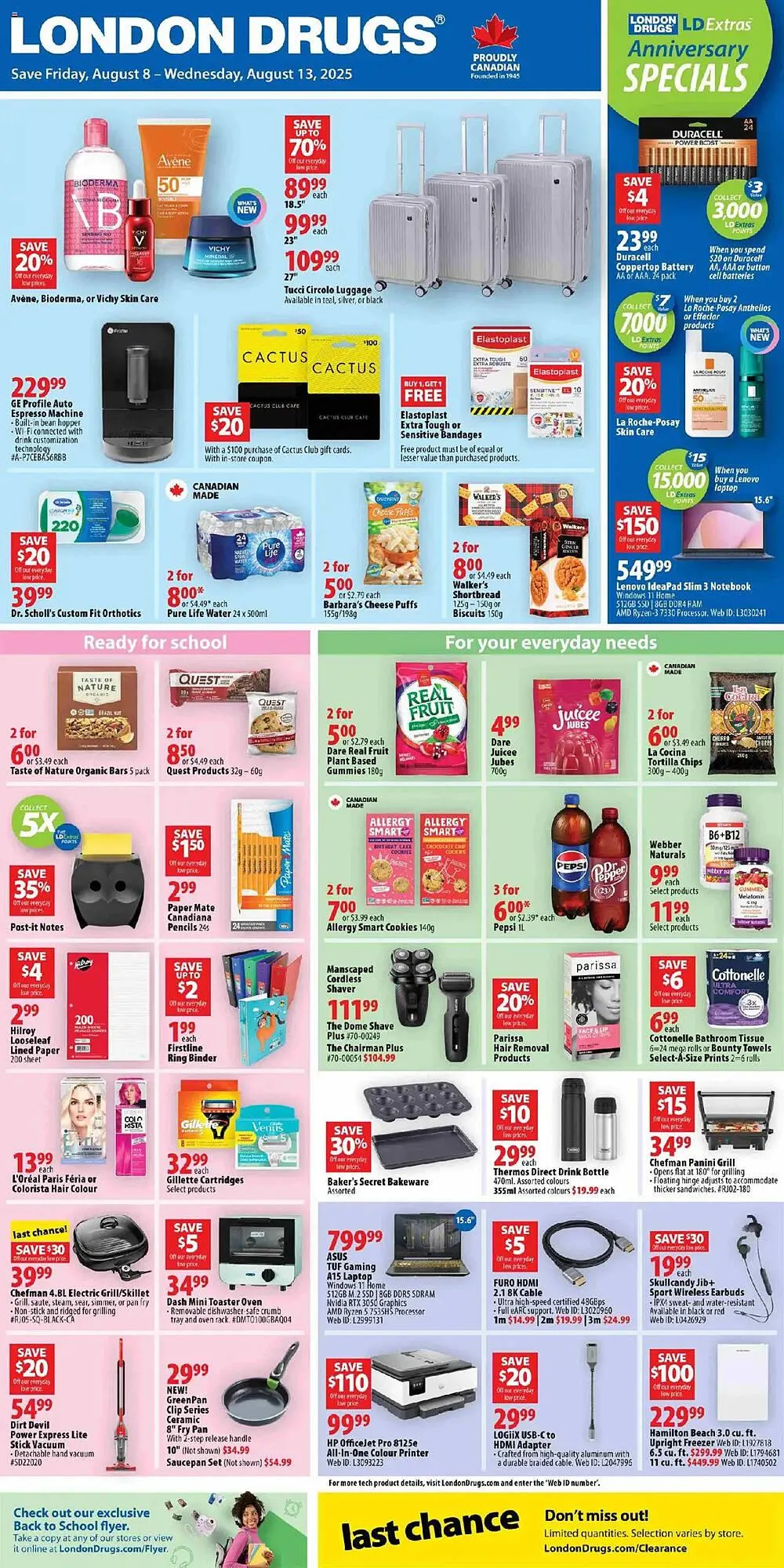 London Drugs flyer from August 8 to August 13 2025 - flyer page 1