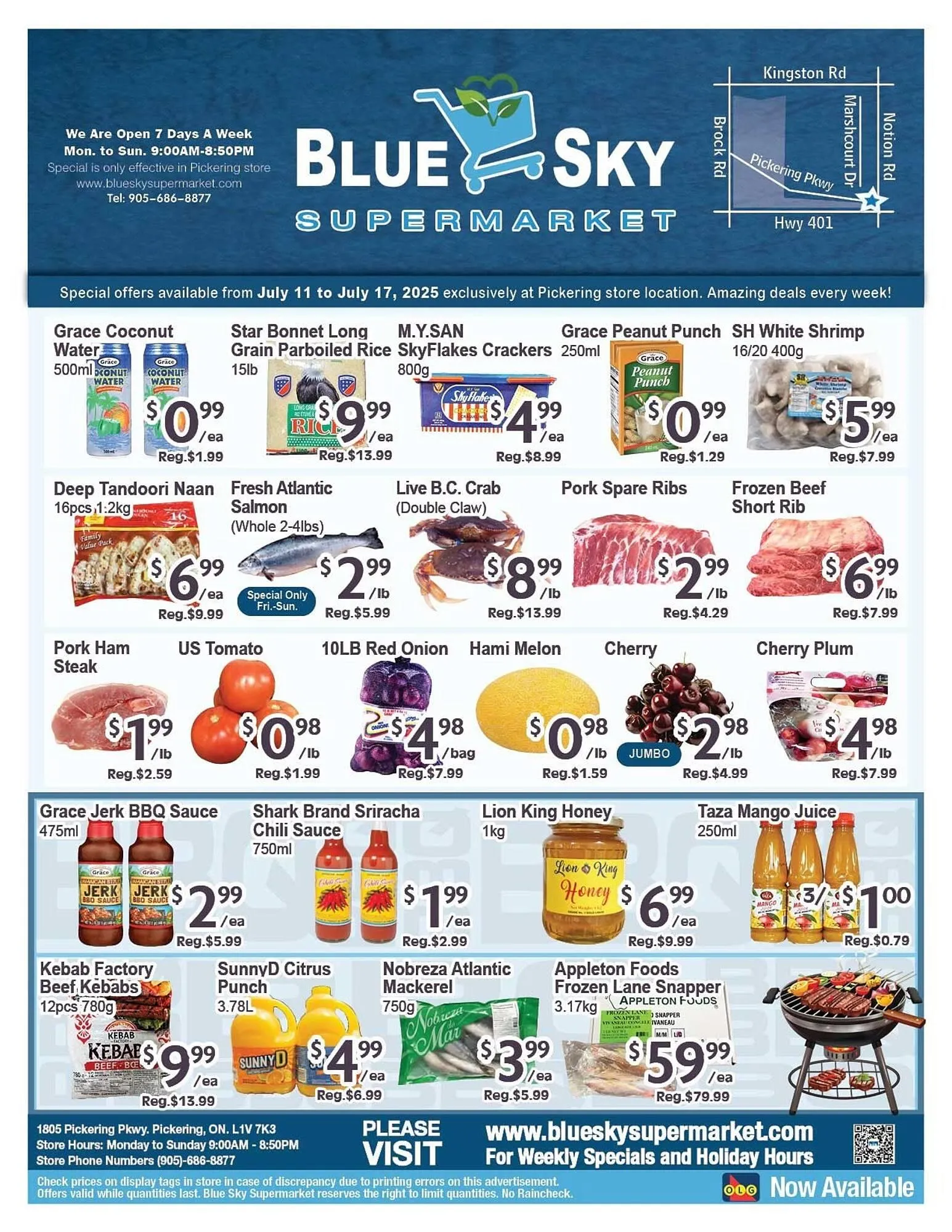 Blue Sky Supermarket flyer from July 11 to July 17 2025 - flyer page 1