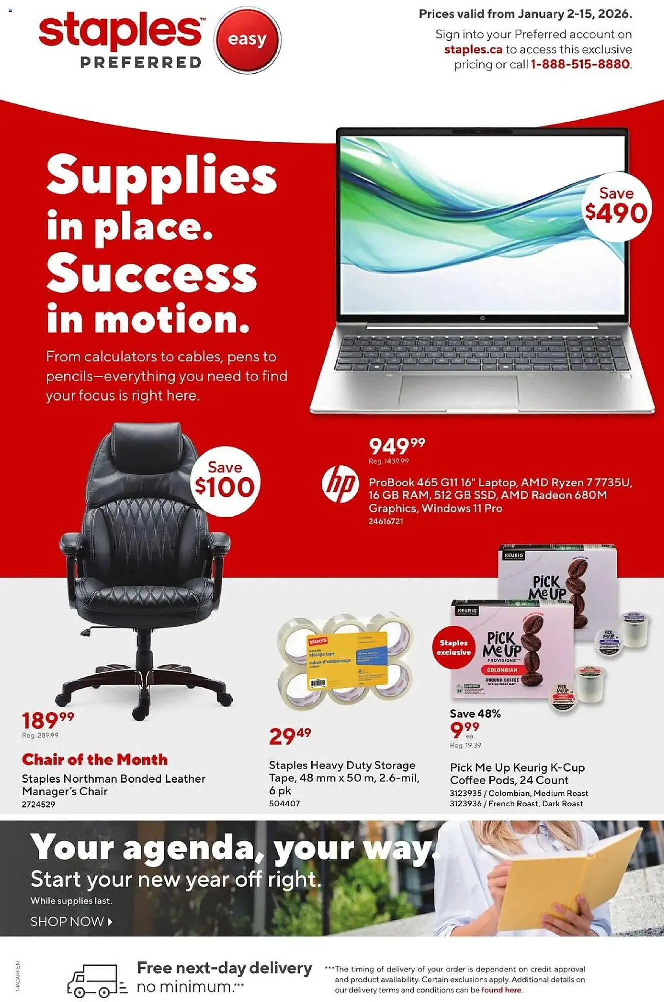 Staples flyer from January 2 to January 16 2026 - flyer page 1