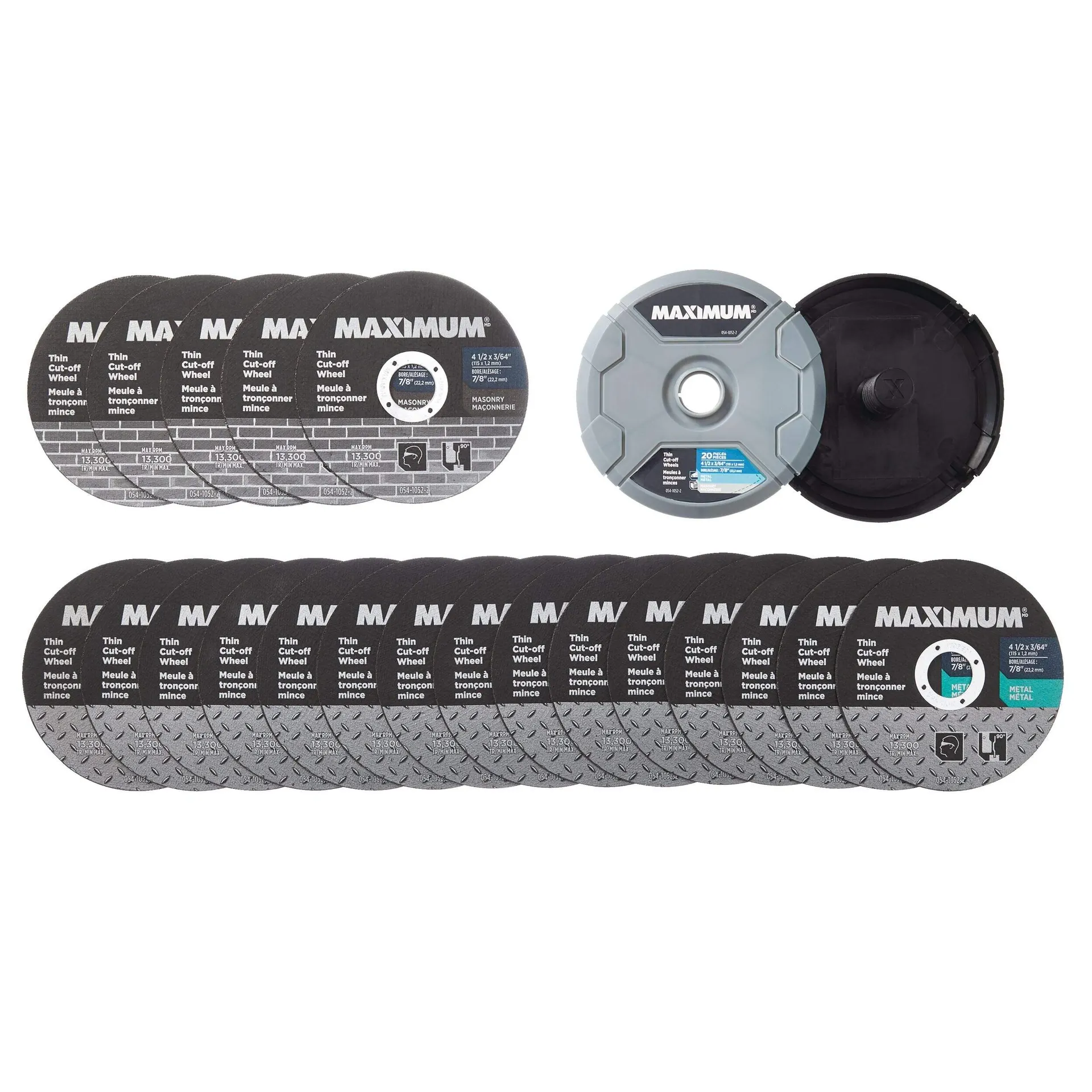 MAXIMUM Thin Cut-Off Wheels For Metal, Masonry, 4-1/2-in, 20-pc