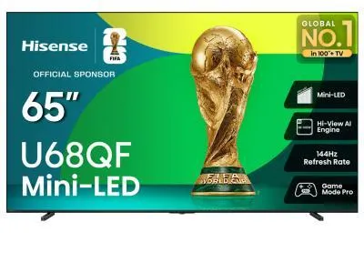 65" Hisense 65U68QF Mini-LED QLED AI TV 144Hz Fire TV
