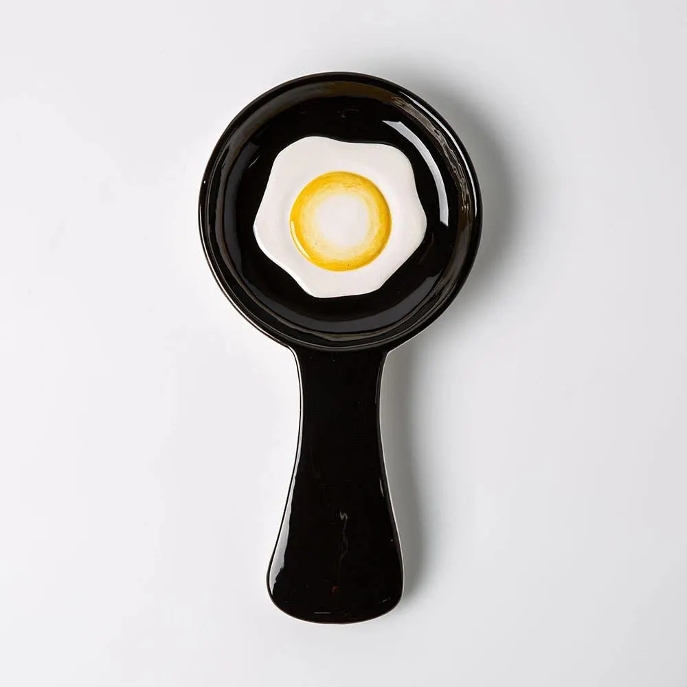 Boston Warehouse Shaped 'Fried Egg' Ceramic Spoon Rest