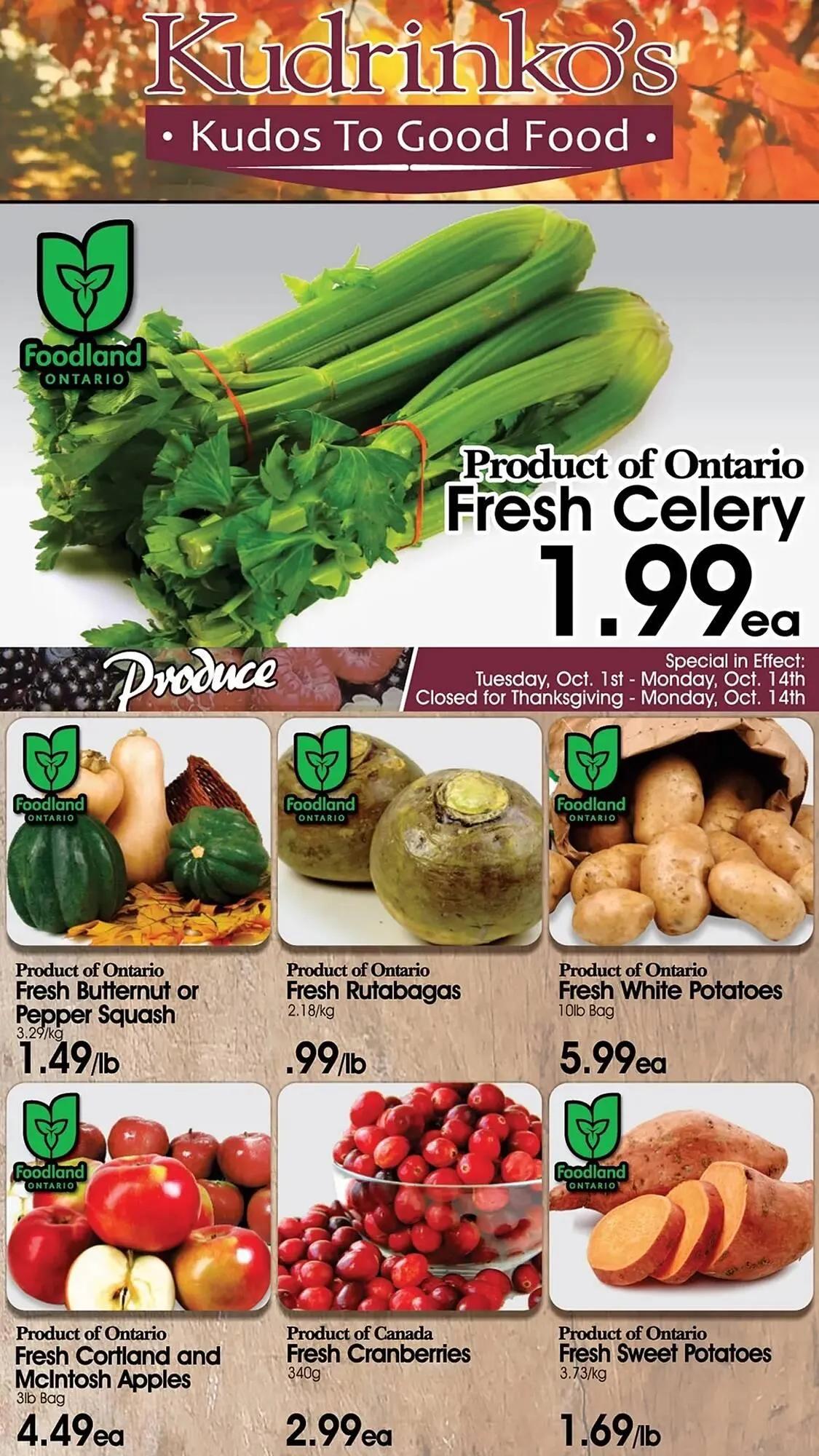 Kudrinko's flyer from October 1 to October 31 2024 - flyer page 2