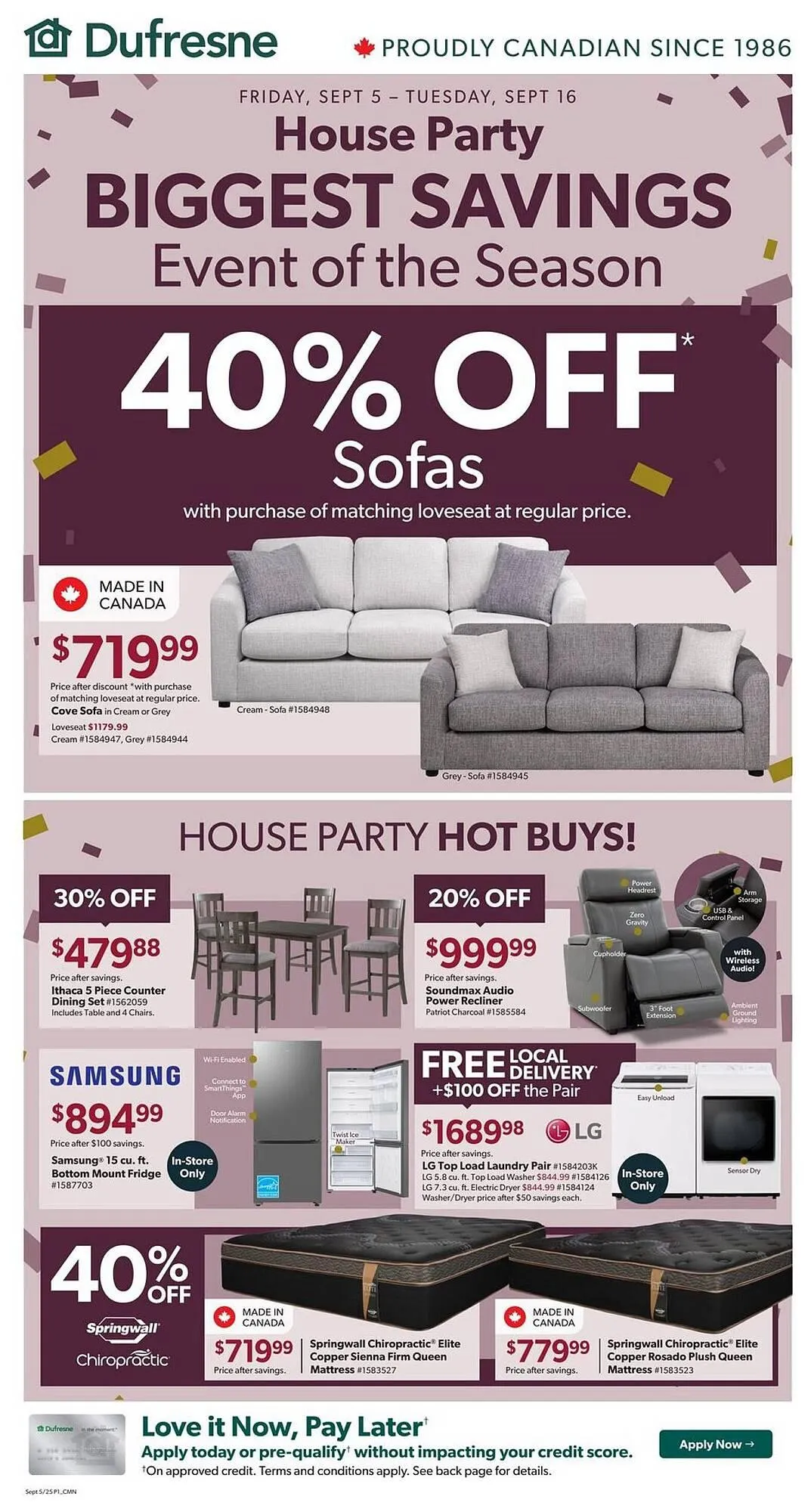 Dufresne flyer from September 5 to September 11 2025 - flyer page 1
