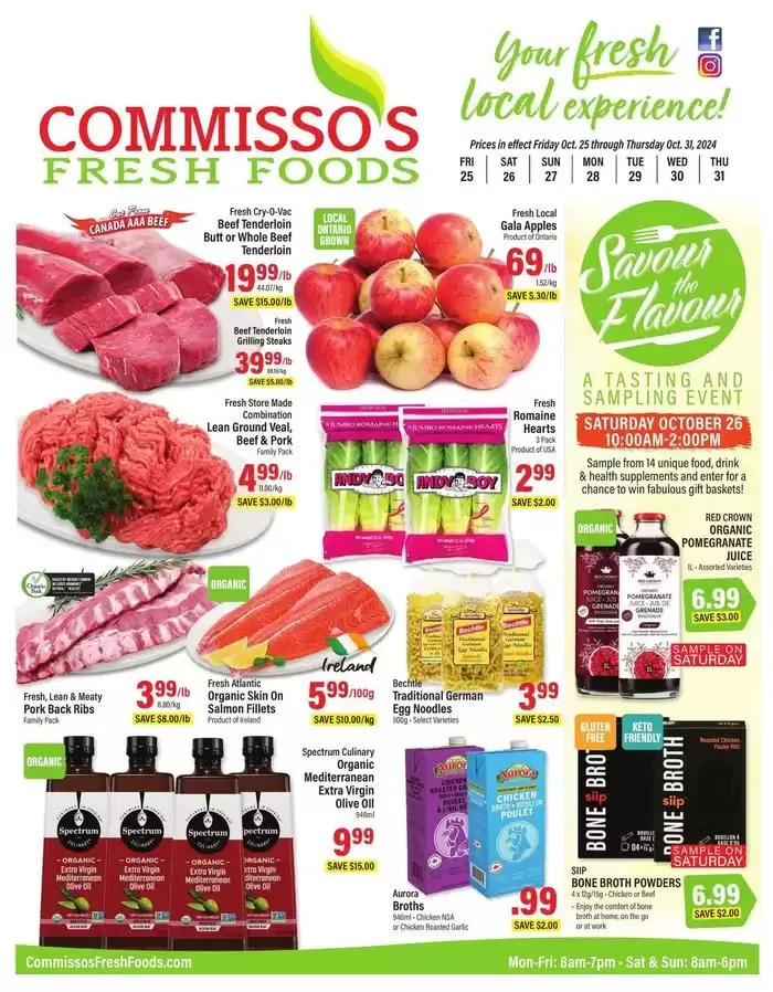Commisso's Fresh Foods weeky flyer from October 25 to October 31 2024 - flyer page 1
