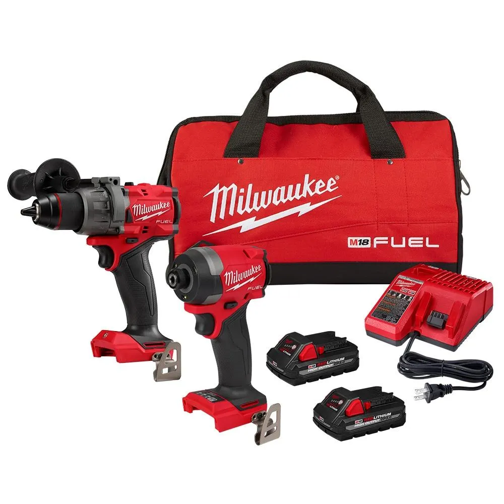 M18 FUEL 18V Li-Ion Brushless Hammer Drill and Impact Driver Combo Kit w/ (2) 3.0Ah Batteries
