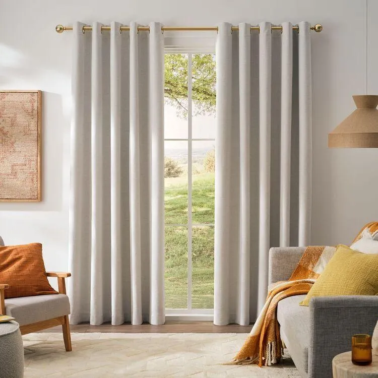 Caprice Nevada Eyelet Blockout Curtains Pumice
