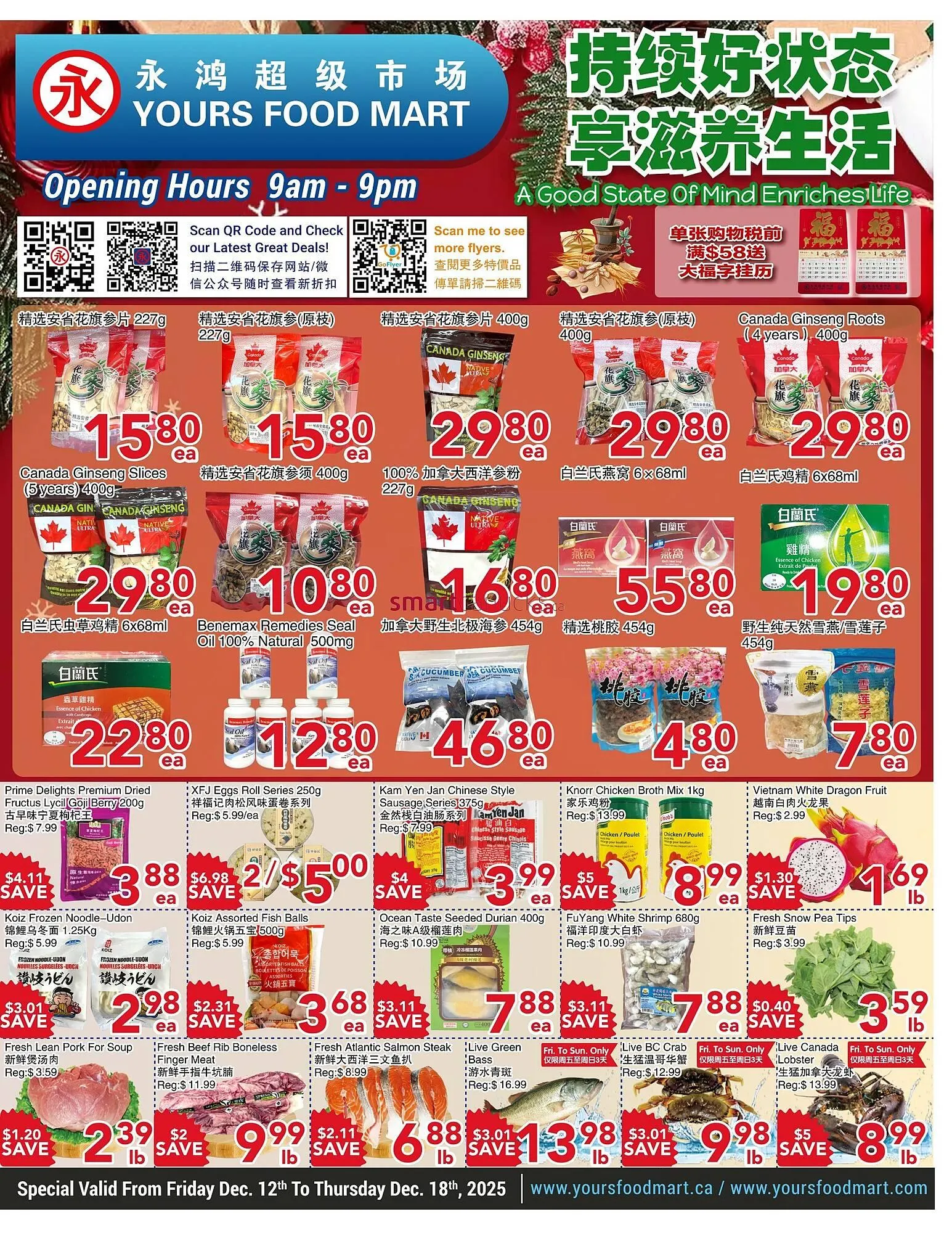 Yours Food Mart flyer from December 12 to December 18 2025 - flyer page 1