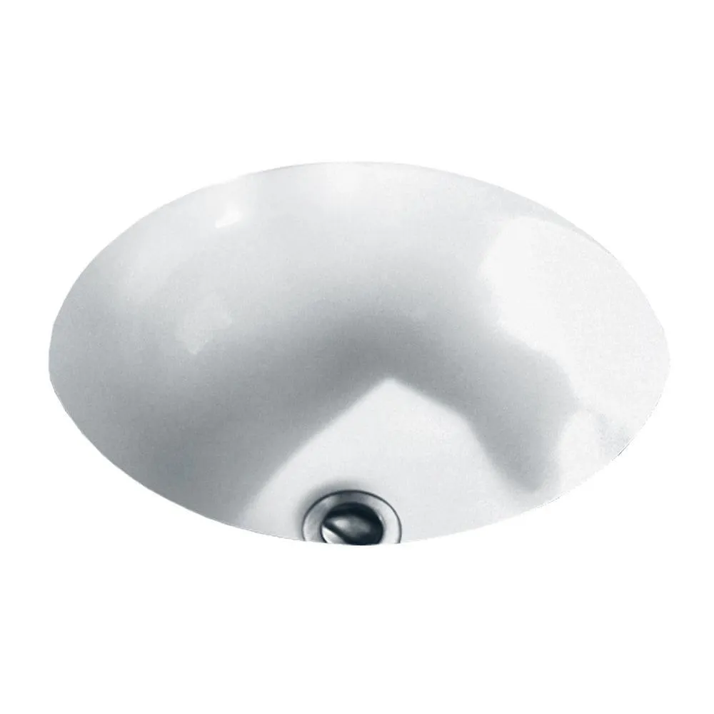 Orbit Oval Undermount Bathroom Sink in White