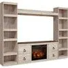 Willowton Entertainment Unit with Fireplace - Whitewash