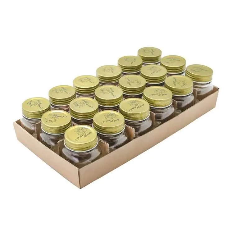 Lemon & Lime 200mL Quilted Glass Conserve Jar 18 Pack Gold 200 mL