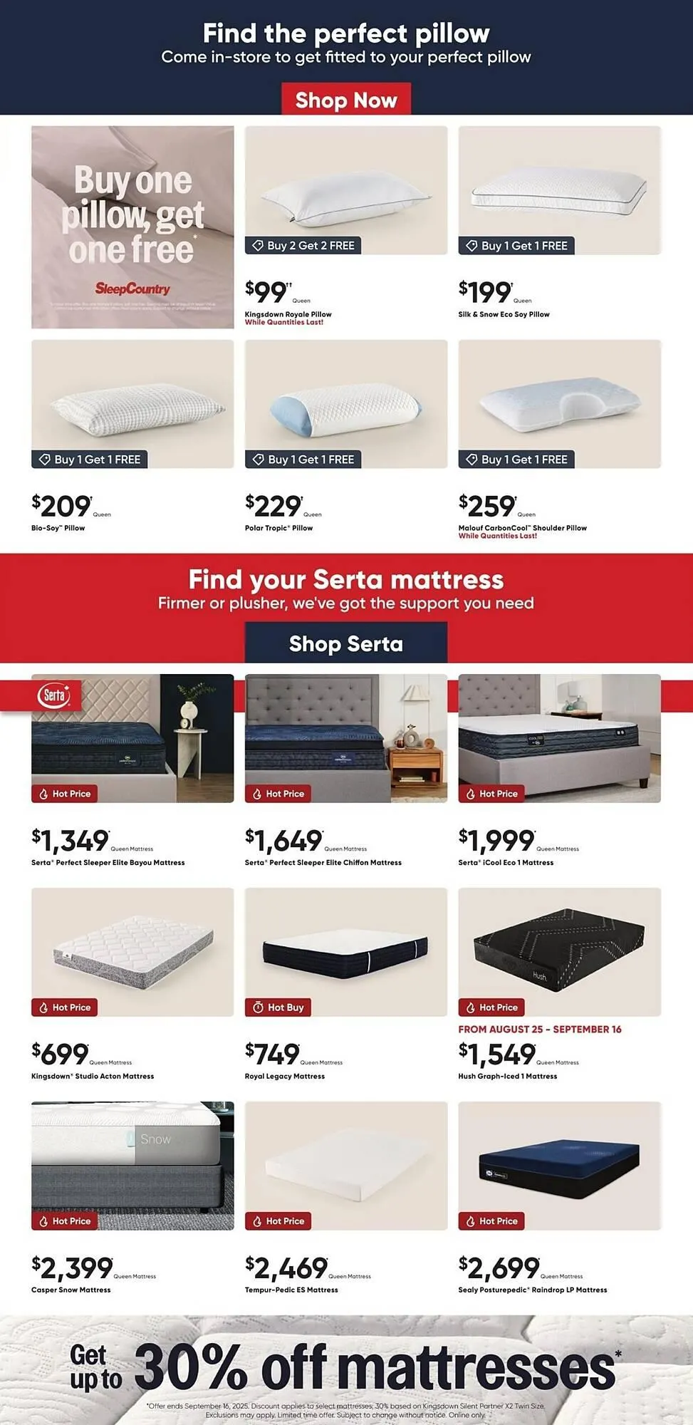 Sleep Country flyer from September 3 to September 15 2025 - flyer page 2