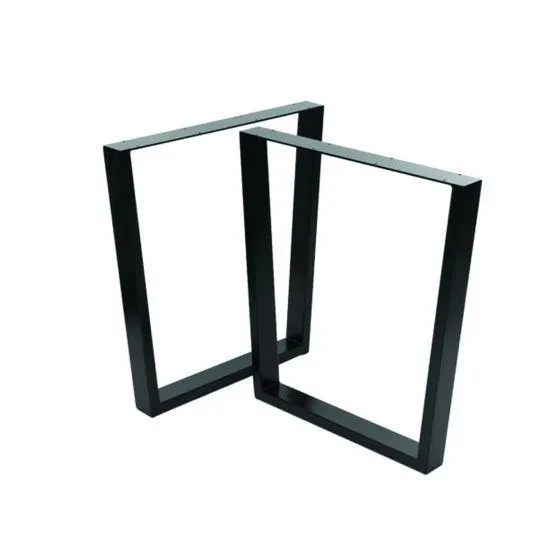 Ensemble de 2 pattes de table noires en forme de trapèze