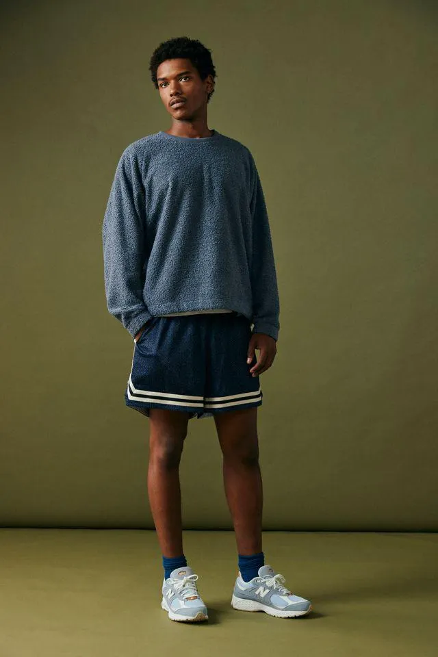 Standard Cloth Free Throw Pile Fleece Crew Neck Sweatshirt