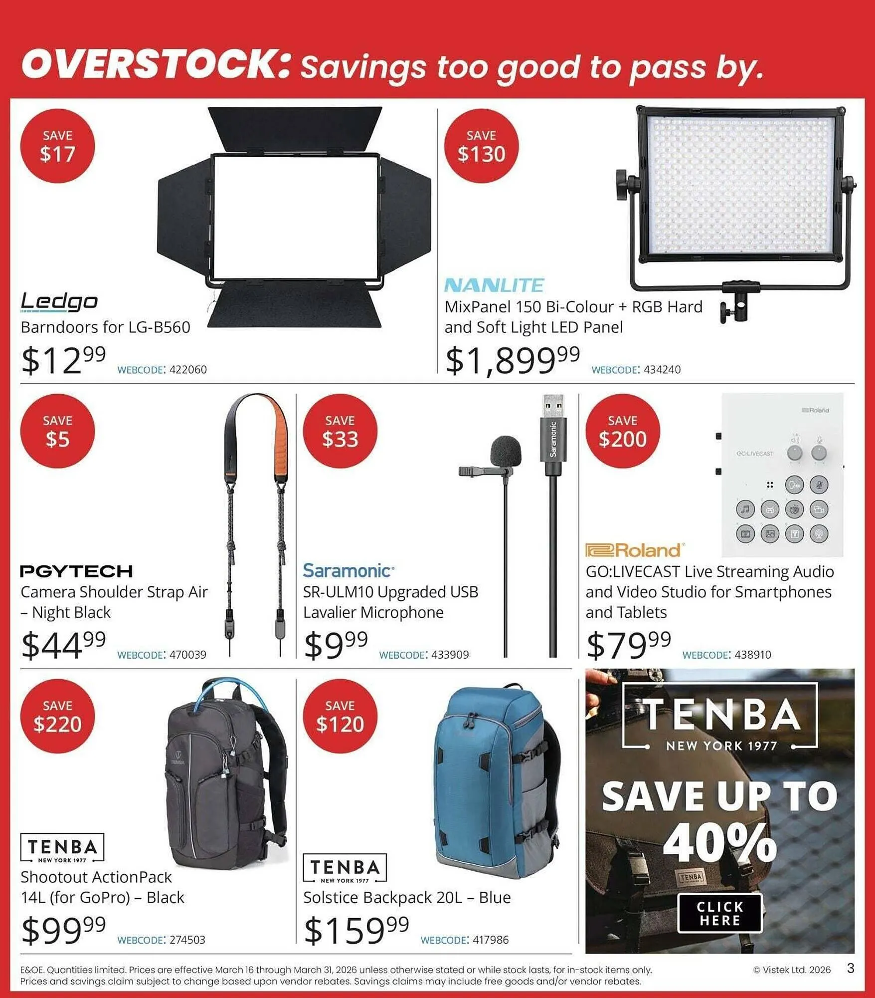 Vistek flyer from March 16 to April 1 2026 - flyer page 3