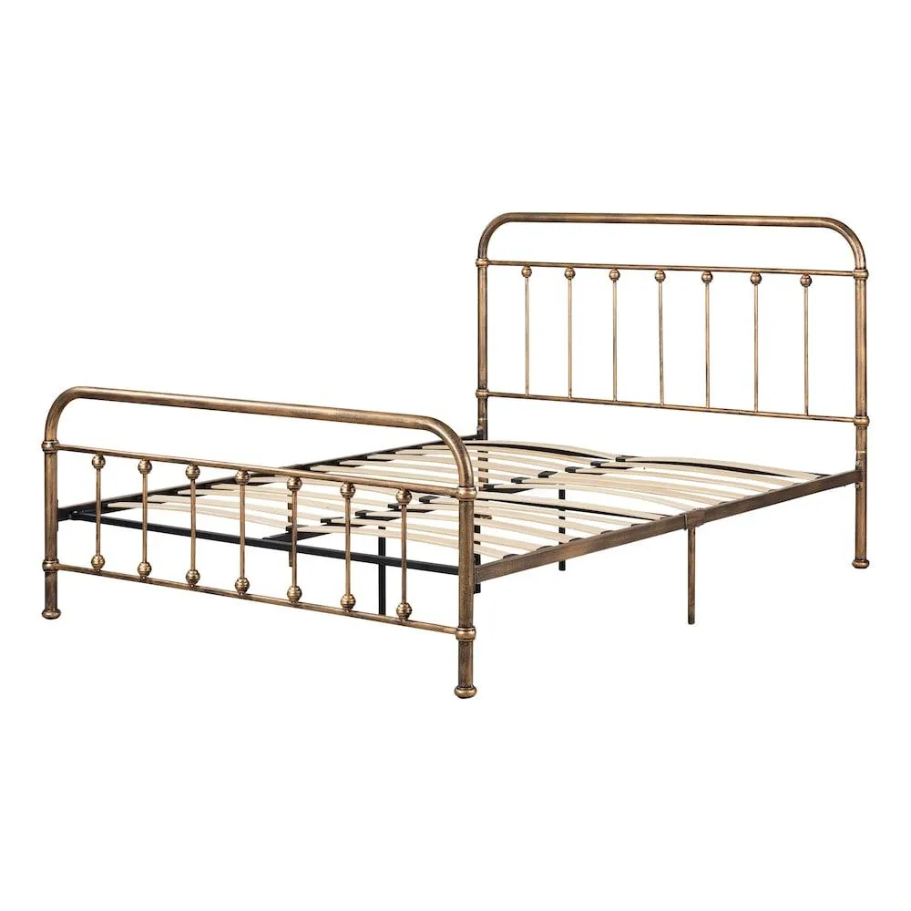 Prairie Queen Cottage Metal Platform Bed in Bronze, 64.75 in. x 84.25 in. x 45.5 in.