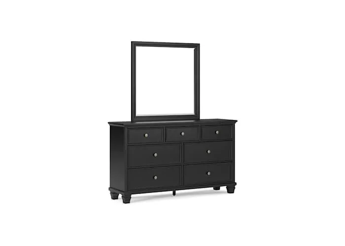 Lanolee Dresser and Mirror - Black