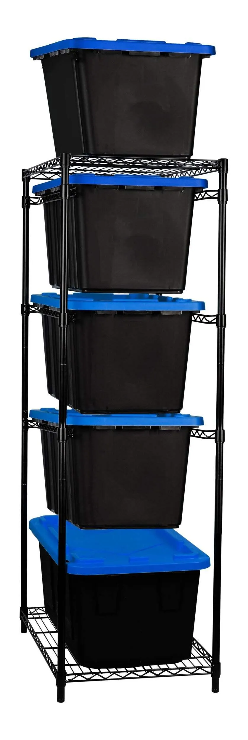 Duratech 5-Tier Steel Tote Storage Rack, Black