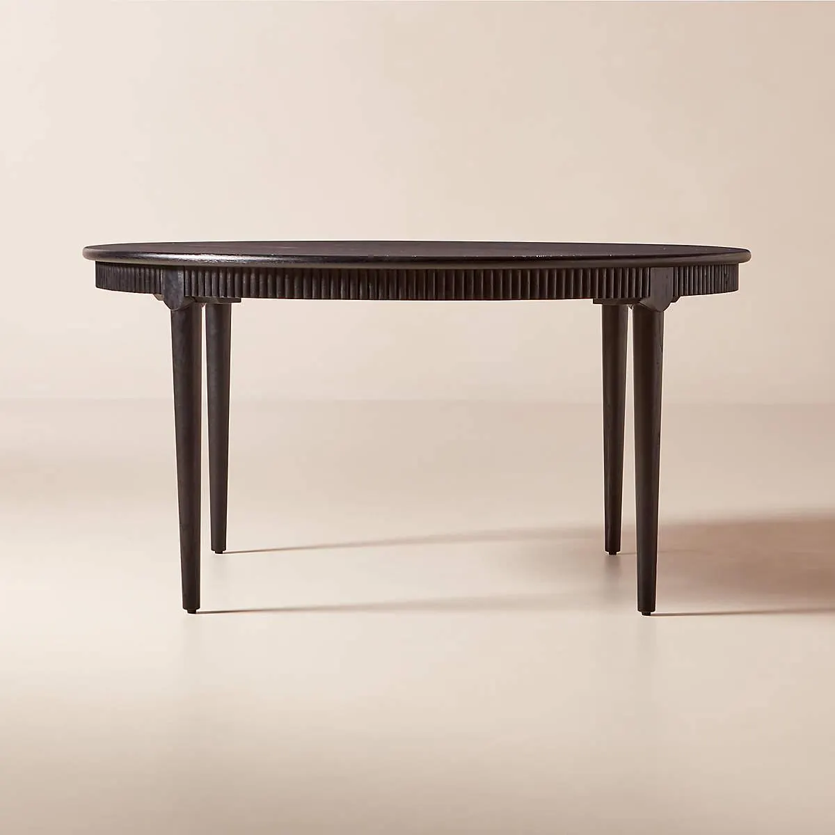 Providence Round Black Ebonized Oak Wood Dining Table 60''