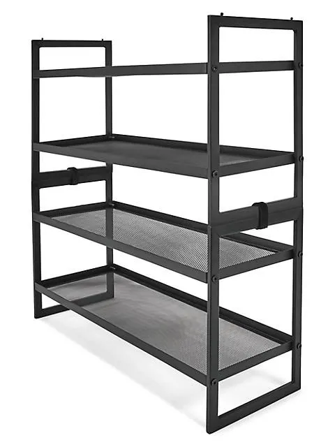 2-Tier Metal Stackable Mesh Shoe Rack