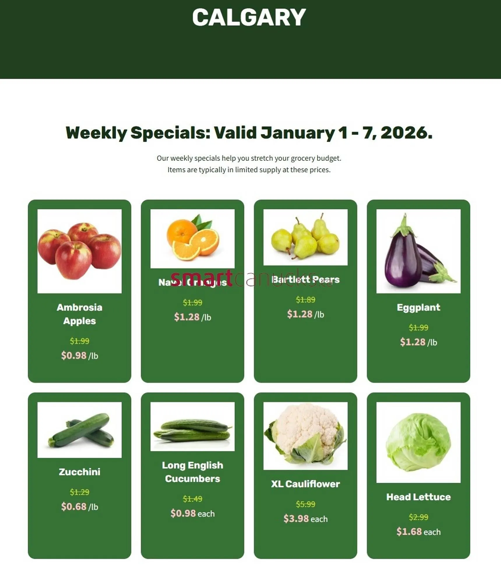 H&W Produce flyer from January 1 to January 7 2026 - flyer page 1