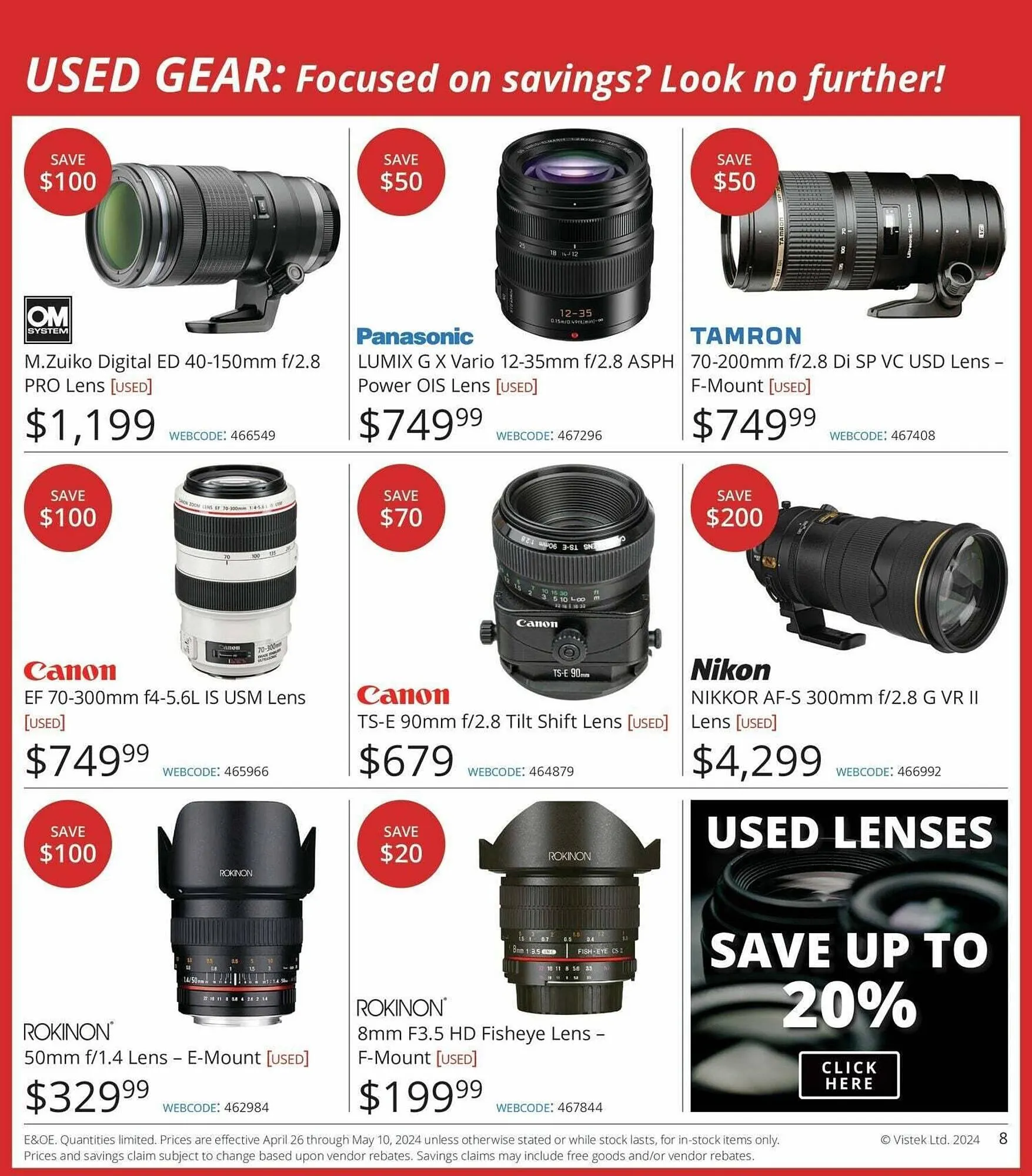 Vistek flyer from April 26 to May 3 2024 - flyer page 8