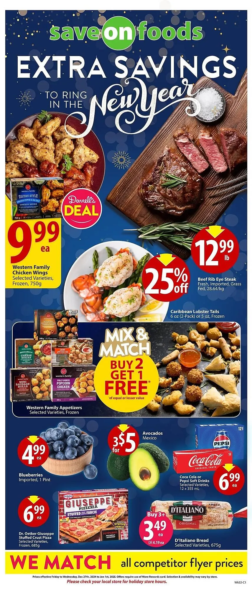 Save on Foods flyer from December 26 to January 1 2025 - flyer page 1