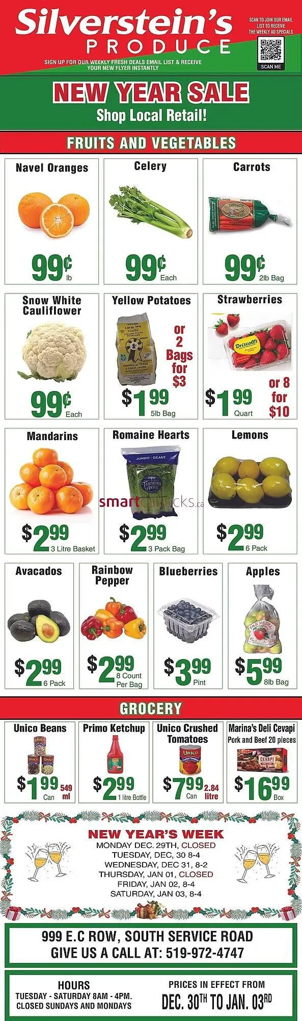Silverstein's Produce flyer from December 30 to January 3 2026 - flyer page 1