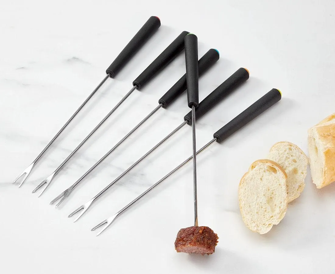 thinkkitchen Fondue Forks, Set of 6, Black