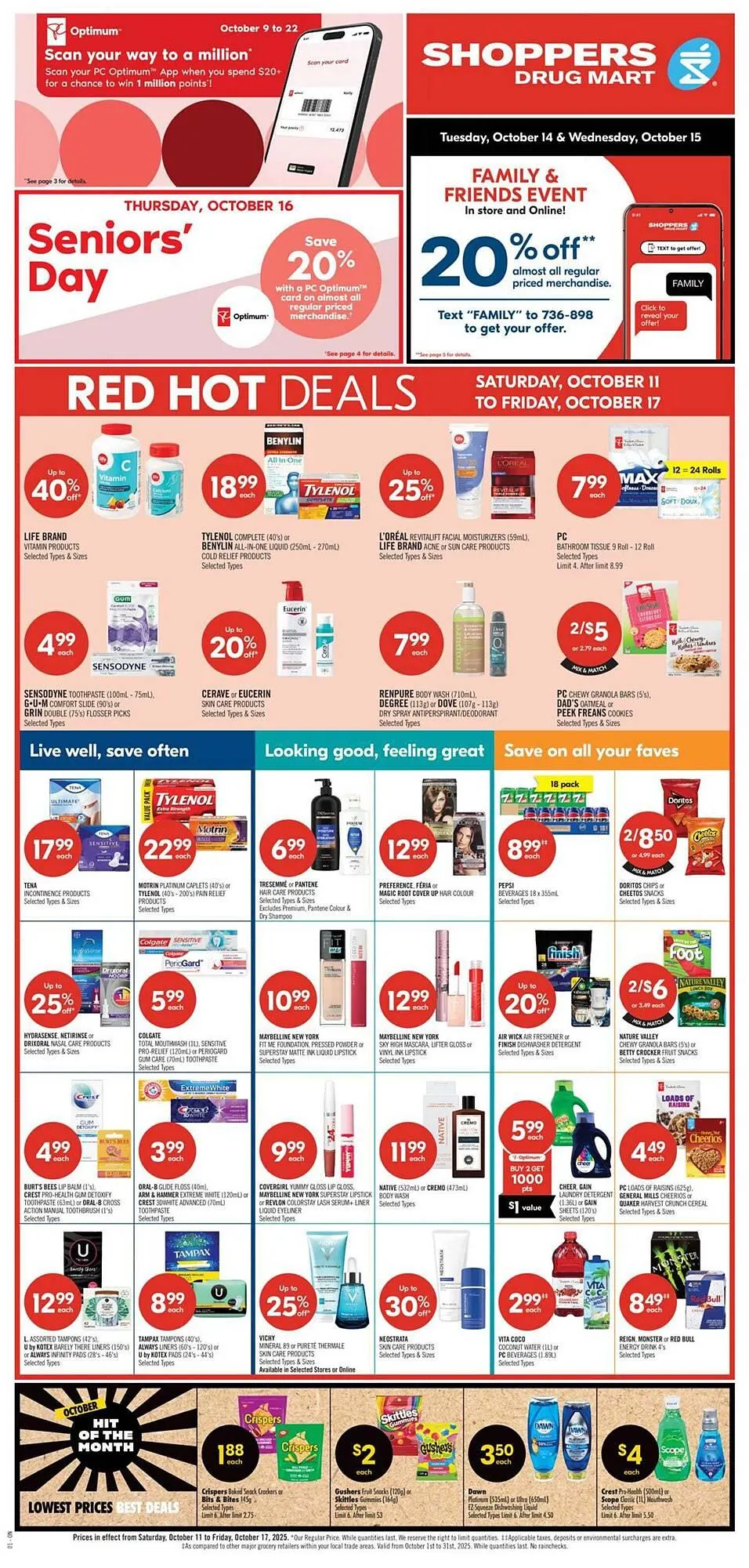 Shoppers Drug Mart flyer from October 11 to October 17 2025 - flyer page 1