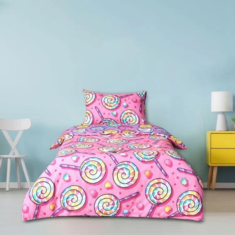KOO X Laura Wayne Lolly Pops Quilt Cover Set Pink